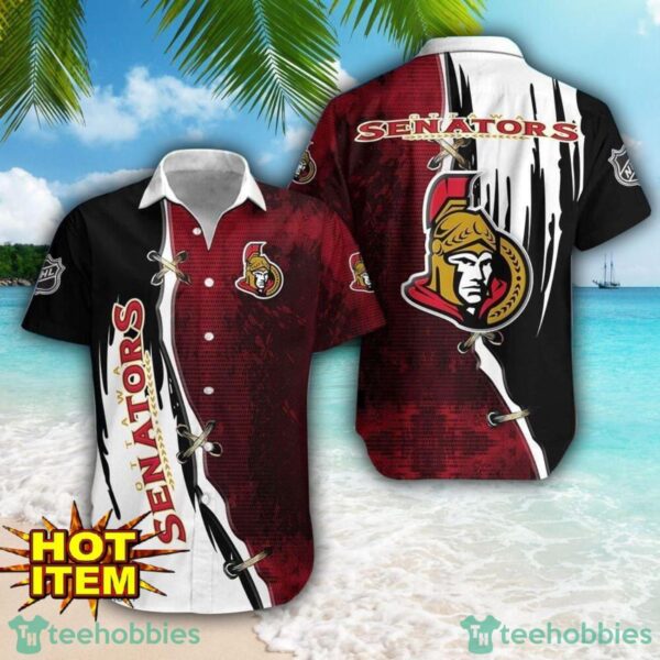 Ottawa Senators Logo Team Printed 3D Hawaiian Shirt Beach Summer Gift Product Photo 1