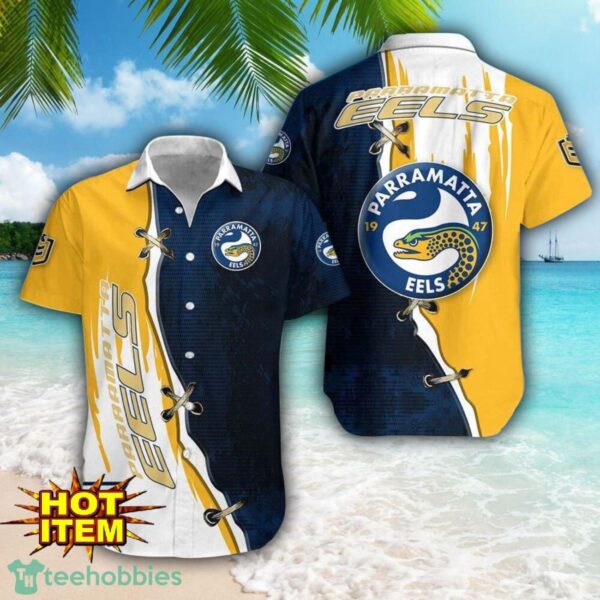 Parramatta Eels Logo Team Printed 3D Hawaiian Shirt Beach Summer Gift Product Photo 1
