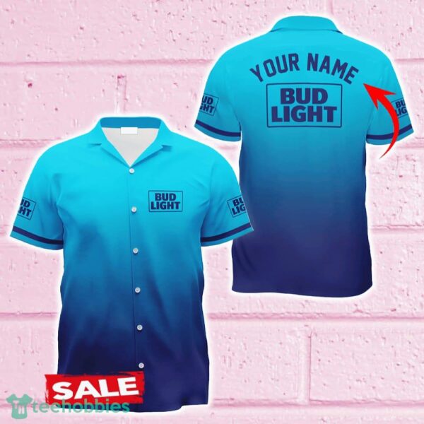 Personalized Bud Light Gradient Hawaiian Shirt Beer For Men Women Summer Beach - Personalized Bud Light Gradient Hawaiian Shirt Beer For Men Women Summer Beach