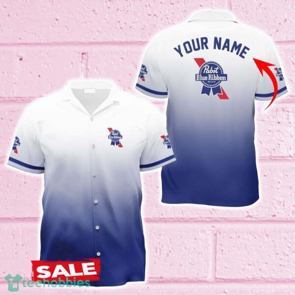 Personalized Pabst Blue Ribbon Gradient Hawaiian Shirt Beer For Men Women Summer Beach - Personalized Pabst Blue Ribbon Gradient Hawaiian Shirt Beer For Men Women Summer Beach