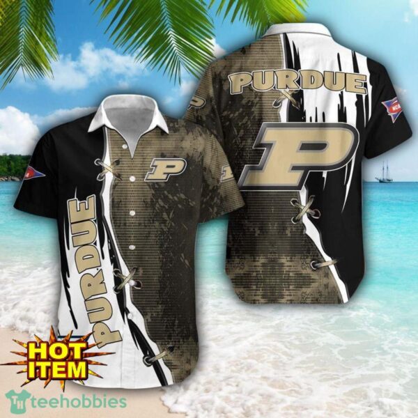 Purdue Boilermakers Logo Team Printed 3D Hawaiian Shirt Beach Summer Gift Product Photo 1