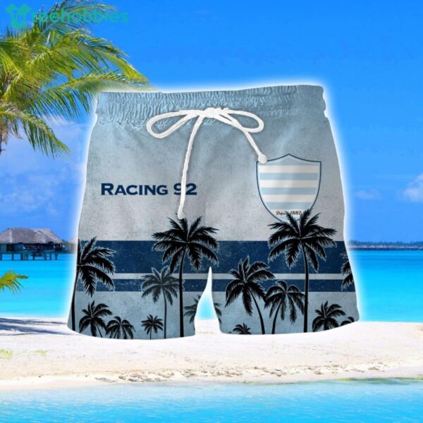 Racing 92 Coconut Aloha Hawaiian Shirt And Shorts Beach Set For Men And Women Product Photo 2