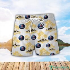 Saab Automobile Yellow Coconut Pattern Combo 3D Hawaiian Shirt And Shorts Product Photo 2