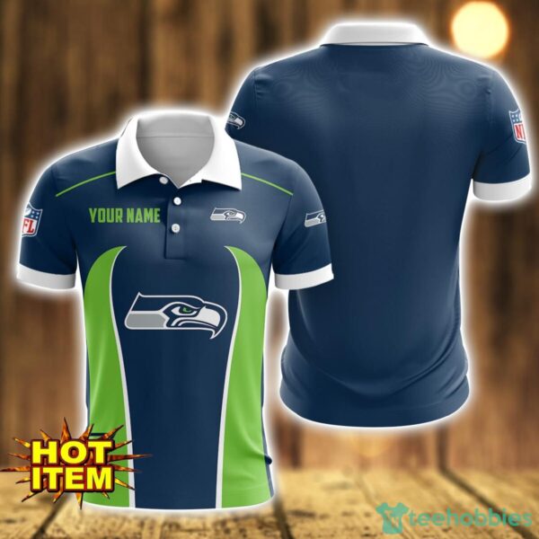 Seattle Seahawks 3D Polo Shirt Personalized Name Gift Ideas For Fans Product Photo 1