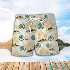 Skoda Auto Yellow Coconut Pattern Combo 3D Hawaiian Shirt And Shorts image Skoda Auto Yellow Coconut Pattern Combo 3D Hawaiian Shirt And Shorts Product Photo 2