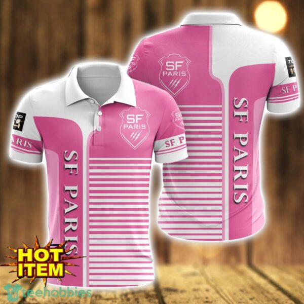 Stade Francais Striped 3D Polo Shirt For Men Product Photo 1