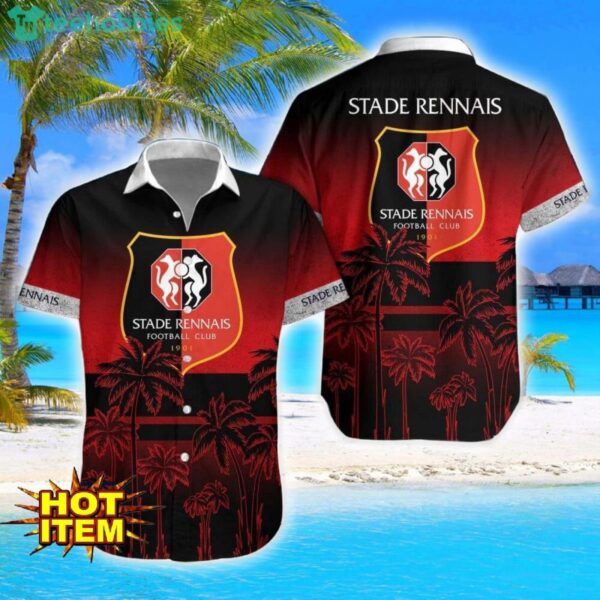 Stade Rennais F.C Coconut Aloha Hawaiian Shirt And Shorts Beach Set For Men And Women Product Photo 1