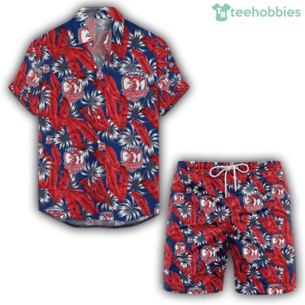 Sydney Roosters Hawaiian Shirt And Shorts Paradise NRL Trending Summer 2024 Product Photo 1