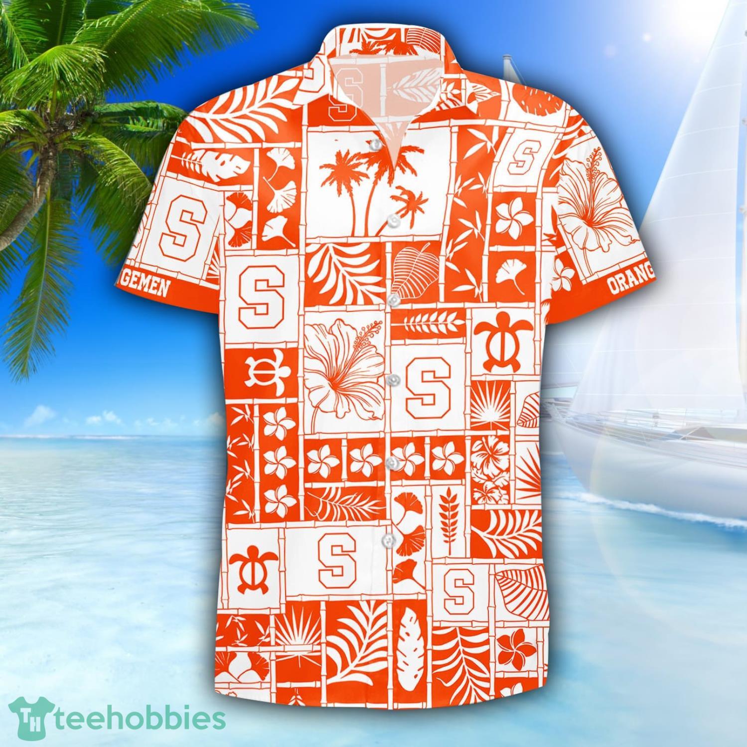 Syracuse Orange 3D Hawaiian Shirt Special Beach Pattern Hawaii Shirt image Syracuse Orange 3D Hawaiian Shirt Special Beach Pattern Hawaii Shirt Product Photo 2