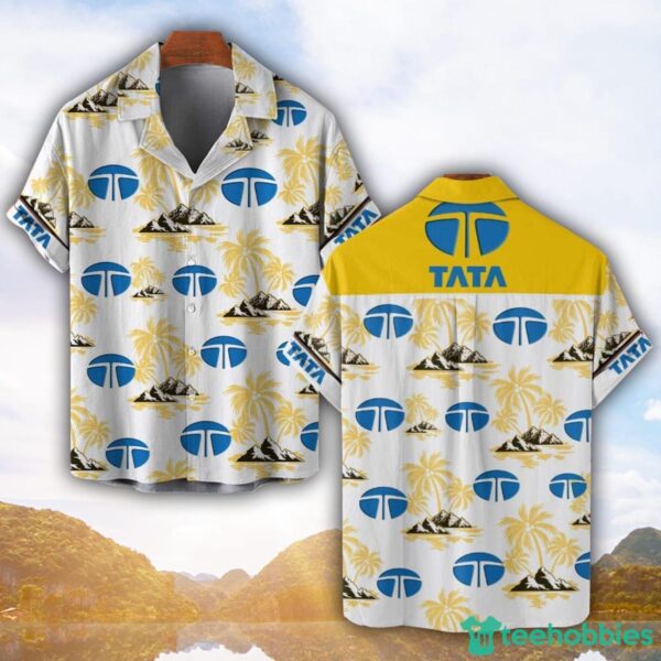 Tata Yellow Coconut Pattern Combo 3D Hawaiian Shirt And Shorts Product Photo 1