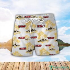 TGB Motorcyles Yellow Coconut Pattern Combo 3D Hawaiian Shirt And Shorts Product Photo 2