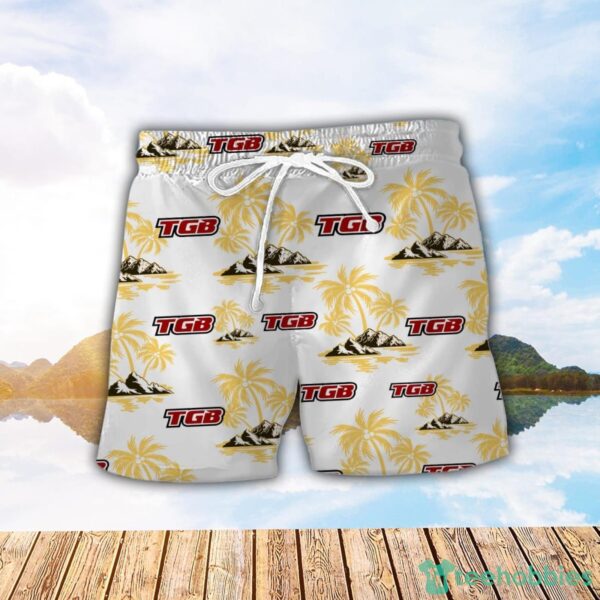 TGB Motorcyles Yellow Coconut Pattern Combo 3D Hawaiian Shirt And Shorts Product Photo 2