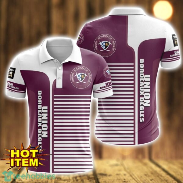 Union Bordeaux Begles Striped 3D Polo Shirt For Men Product Photo 1