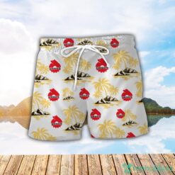 Ursus Yellow Coconut Pattern Combo 3D Hawaiian Shirt And Shorts Product Photo 2