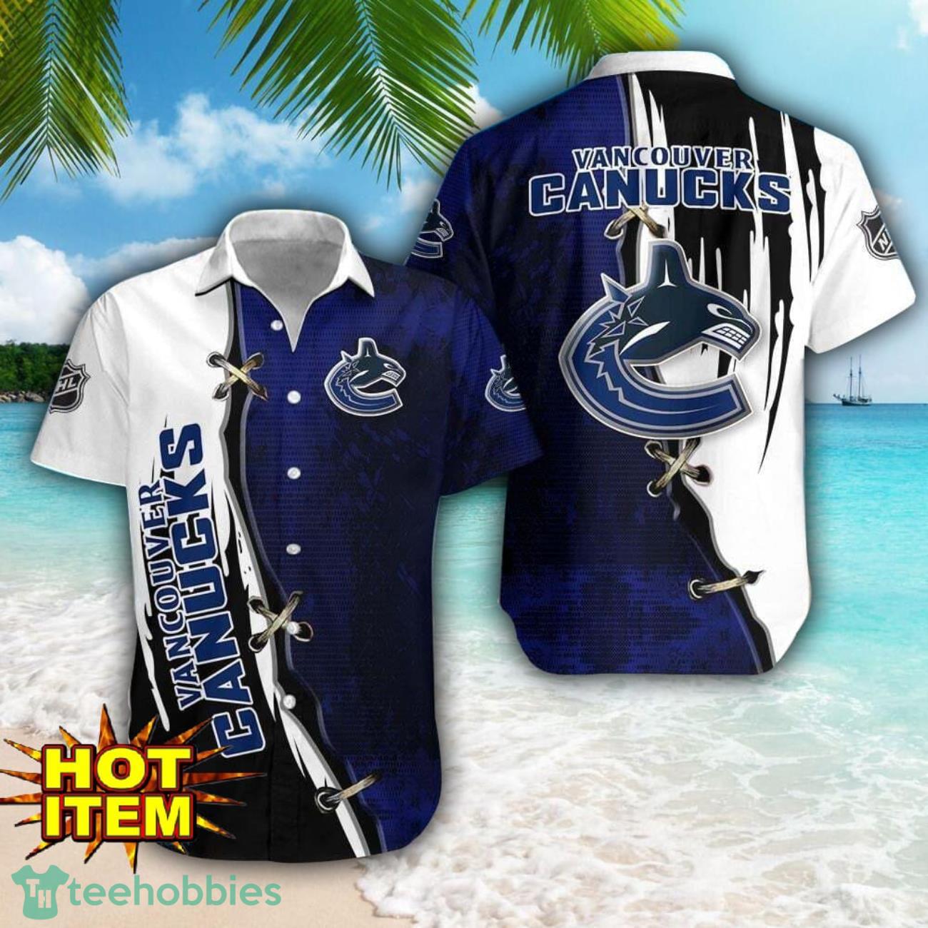Vancouver Canucks Logo Team Printed 3D Hawaiian Shirt Beach Summer Gift image Vancouver Canucks Logo Team Printed 3D Hawaiian Shirt Beach Summer Gift Product Photo 1