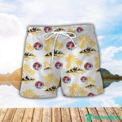 Vauxhall Yellow Coconut Pattern Combo 3D Hawaiian Shirt And Shorts Product Photo 2