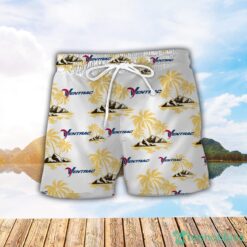 Ventrac Yellow Coconut Pattern Combo 3D Hawaiian Shirt And Shorts Product Photo 2
