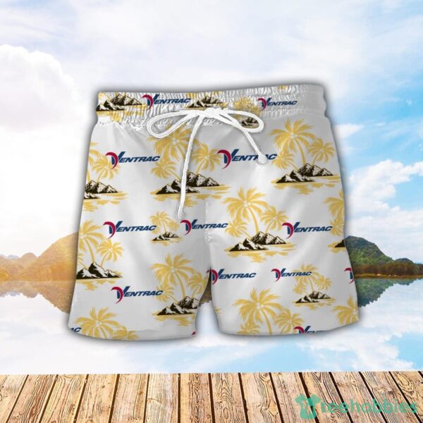 Ventrac Yellow Coconut Pattern Combo 3D Hawaiian Shirt And Shorts Product Photo 2