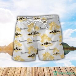 Vespa Yellow Coconut Pattern Combo 3D Hawaiian Shirt And Shorts Product Photo 2