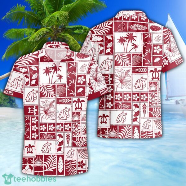 Washington State Cougars 3D Hawaiian Shirt Special Beach Pattern Hawaii Shirt Product Photo 1