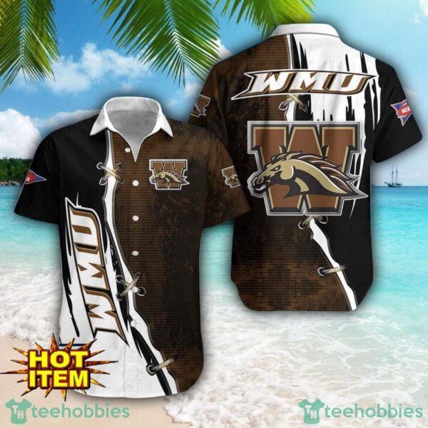 Western Michigan Broncos Logo Team Printed 3D Hawaiian Shirt Beach Summer Gift Product Photo 1