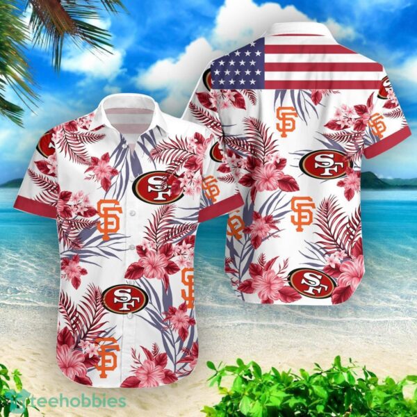 49ers Giants Combo Hawaiian Shirt And Shorts Product Photo 2