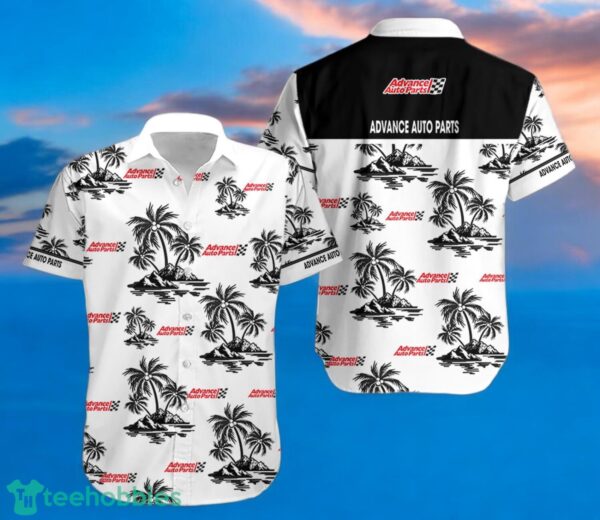 ADVANCE AUTO PARTS Black Coconut Tree Pattern Beach awaiian Shirt And Shorts For Men And Women Product Photo 2