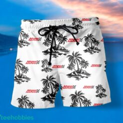 ADVANCE AUTO PARTS Black Coconut Tree Pattern Beach awaiian Shirt And Shorts For Men And Women Product Photo 1