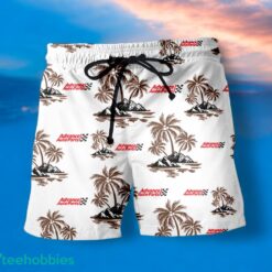 ADVANCE AUTO PARTS Coconut Tree Pattern Beach Hawaiian Shirt And Shorts For Fans Product Photo 2