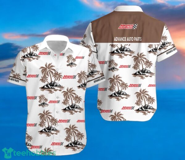 ADVANCE AUTO PARTS Coconut Tree Pattern Beach Hawaiian Shirt And Shorts For Fans Product Photo 1