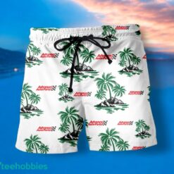 ADVANCE AUTO PARTS Green Coconut Tree Pattern Beach Hawaiian Shirt And Shorts For Men And Women Product Photo 2