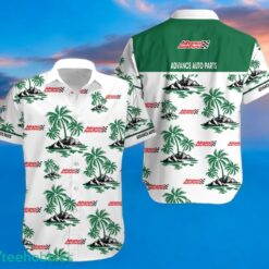 ADVANCE AUTO PARTS Green Coconut Tree Pattern Beach Hawaiian Shirt And Shorts For Men And Women Product Photo 1