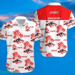 ADVANCE AUTO PARTS Red Coconut Tree Pattern Beach Hawaiian Shirt And Shorts For Men And Women Product Photo 1