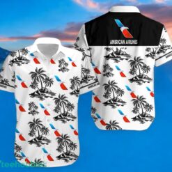 AMERICAN AIRLINES Black Coconut Tree Pattern Beach awaiian Shirt And Shorts For Men And Women Product Photo 2