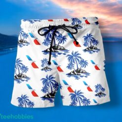 AMERICAN AIRLINES Blue Coconut Tree Pattern Beach Hawaiian Shirt And Shorts For Men And Women Product Photo 1