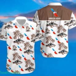 AMERICAN AIRLINES Coconut Tree Pattern Beach Hawaiian Shirt And Shorts For Fans Product Photo 1
