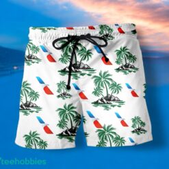 AMERICAN AIRLINES Green Coconut Tree Pattern Beach Hawaiian Shirt And Shorts For Men And Women Product Photo 2