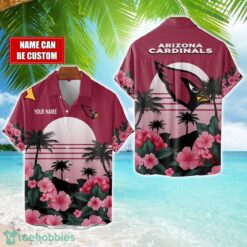 Arizona Cardinals NFL Team Hawaiian Shirt And Shorts Floral Beach Pattern Custom Name Product Photo 1