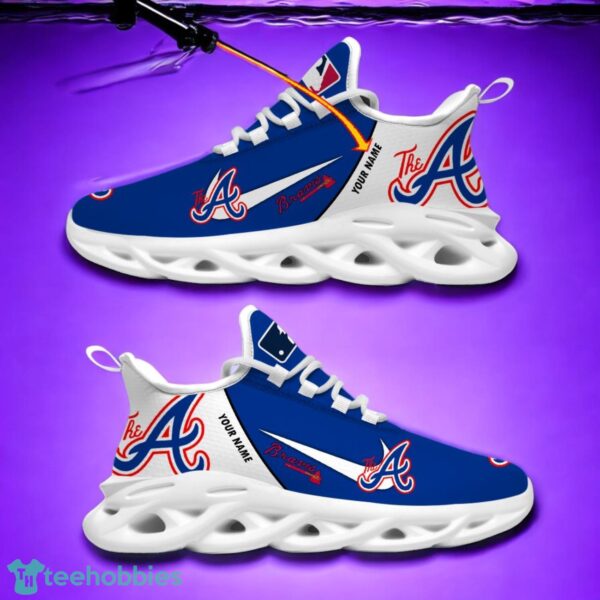 Atlanta braves Team Logo Personalized Name MLB Max Soul Shoes For Men Women Sport Gift Product Photo 1
