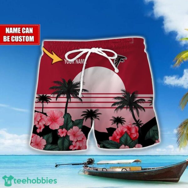 Atlanta Falcons NFL Team Hawaiian Shirt And Shorts Floral Beach Pattern Custom Name Product Photo 2