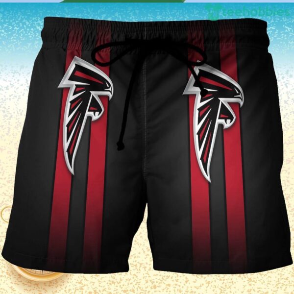 Atlanta Falcons Stripe Logo 3D Printed Hawaiian Shorts Product Photo 1