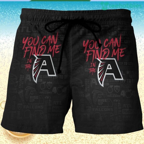 Atlanta Falcons You Can Find Me 3D Printed Hawaiian Shorts Product Photo 1
