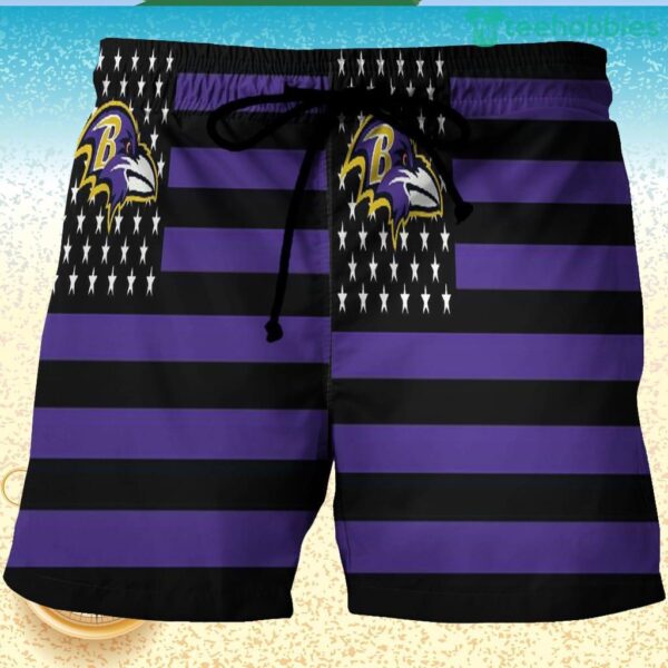 Baltimore Ravens Flag1 3D Printed Hawaiian Shorts Product Photo 1