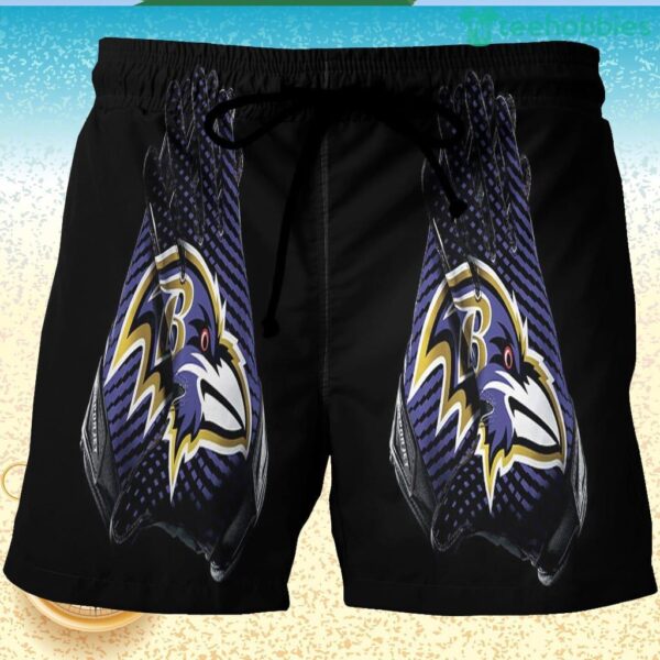 Baltimore Ravens Hands 3D Printed Hawaiian Shorts Product Photo 1