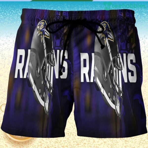 Baltimore Ravens Helmet 3D Printed Hawaiian Shorts Product Photo 1