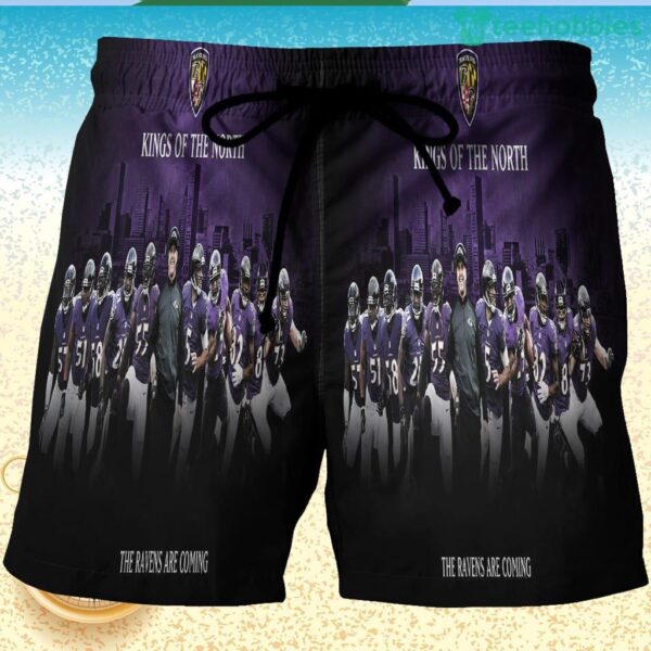 Baltimore Ravens Kings Of The North 3D Printed Hawaiian Shorts Product Photo 1