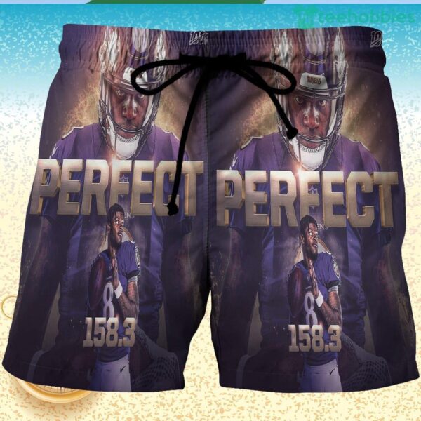 Baltimore Ravens Lamar Jackson 8 v23 3D Printed Hawaiian Shorts Product Photo 1