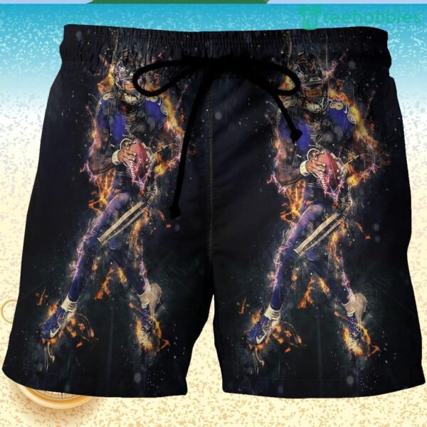 Baltimore Ravens Lamar Jackson 8 v9 3D Printed Hawaiian Shorts Product Photo 1