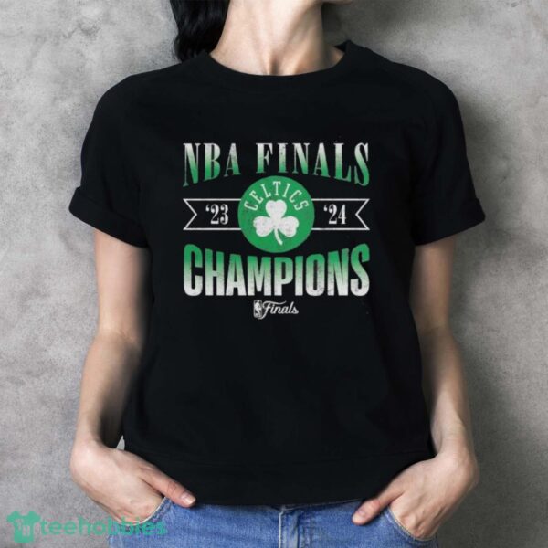Boston Celtics 2024 NBA Finals Champions Full Court Pressure Retro Tri-Blend T-Shirt - Ladies T-Shirt