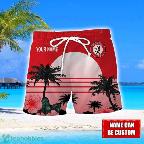 Bristol City Floral Flower 3D Hawaiian Shirt And Shorts Custom Name Product Photo 2
